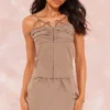 Tall Mini-robe Effet Lin Taupe Style Corset -Jolie Vêtue Soldes Magasin fe815a6880f6c6a4aff51670df2ac6ca1dfff52e cnd6792 1