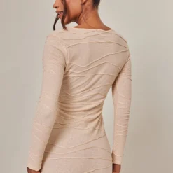 Robe Moulante Sable Texturée à Col Rond Et Manches Longues 8 Robe Moulante Sable Texturée à Col Rond Et Manches Longues -Jolie Vêtue Soldes Magasin ff00771f5aa873be133797a3cf1655f152738650 cnb8083 2