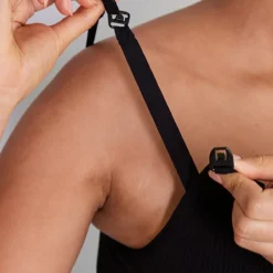 Maternité Robe De Grossesse Mi-longue D'allaitement Noire Côtelée à Contours Et Bretelles Détachables -Jolie Vêtue Soldes Magasin ff2353c51fb37b379b21a265b2a48bcd19925f85 cnd3094 4